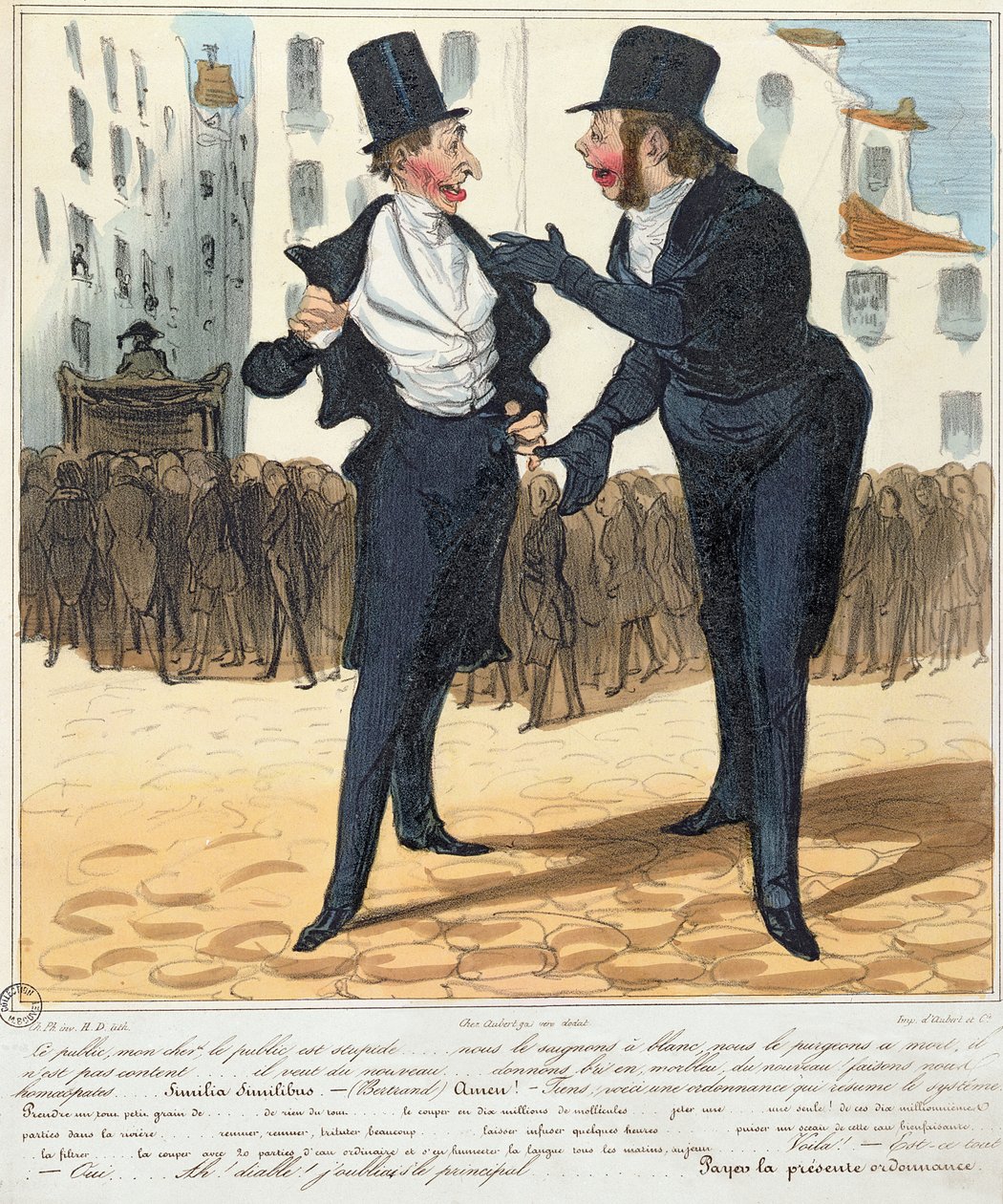 A Homeopatikus orvosok, a „La Caricature”-ből, 1837 alkotó: Honoré Daumier