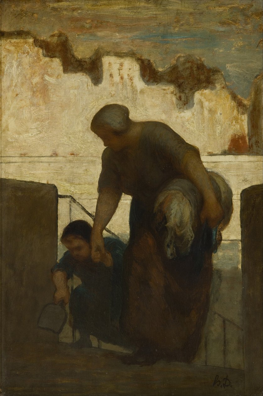 A mosónő, 1863 körül alkotó: Honoré Daumier