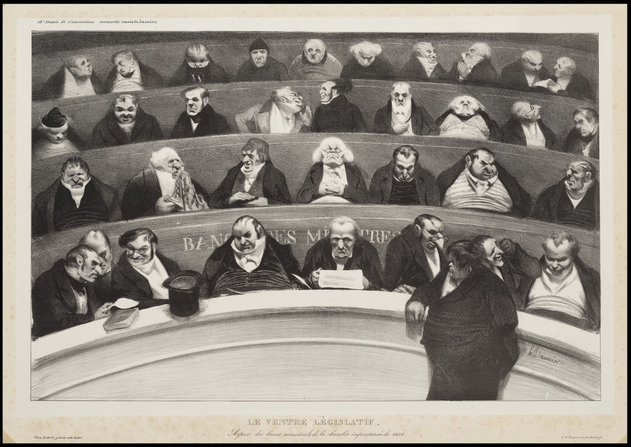 A törvényhozó hasa, 1834 alkotó: Honoré Daumier