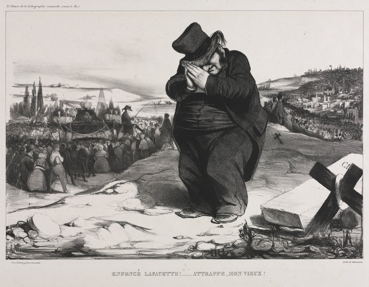 The Monthly Association plate 22: Failed Lafayette! Jól szolgál, öreg barátom!, 1834. alkotó: Honoré Daumier
