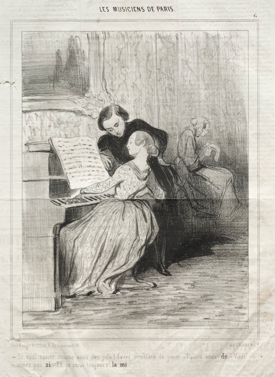 A párizsi zenészek, 6. lemez: Ha tudnád, milyen csinos vagy!, 1841. március 6. alkotó: Honoré Daumier