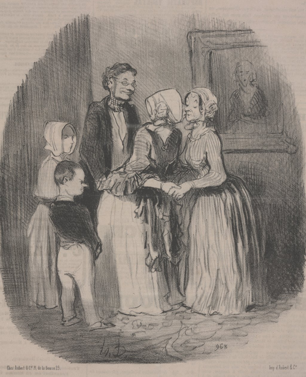 A kötelező újévi látogatás Rabourdin néninél alkotó: Honoré Daumier