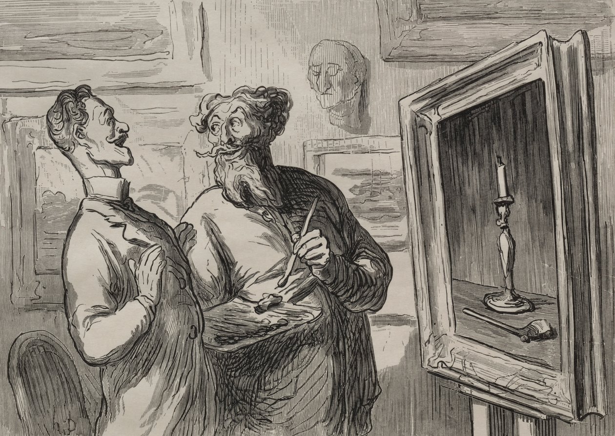 A festők: Egy realista mindig talál egy másik realistát, aki csodálhatja őt. alkotó: Honoré Daumier