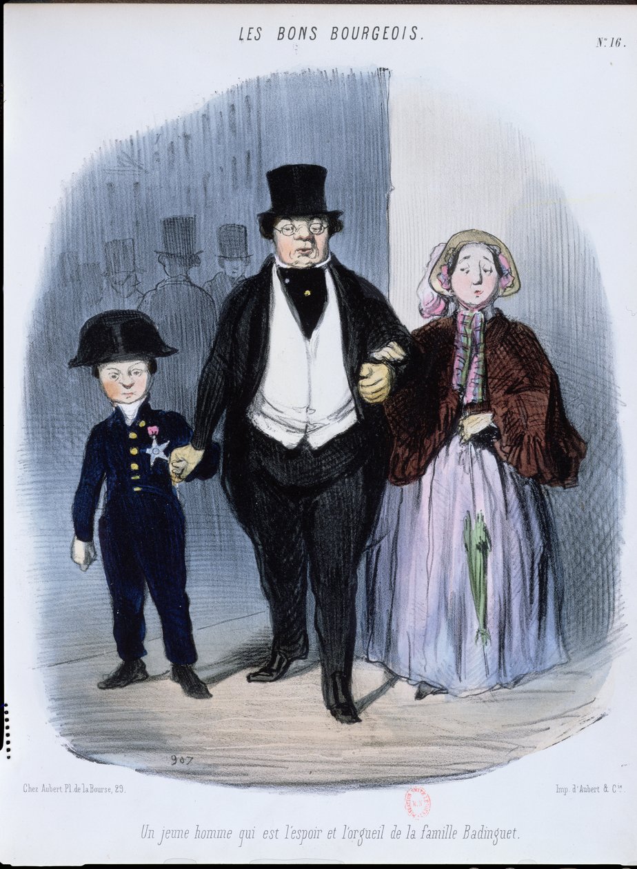 A fiatalember, aki a Badinguet család reménysége és büszkesége, a „Les Bons Bourgeois”-ból, 1835-40 alkotó: Honoré Daumier