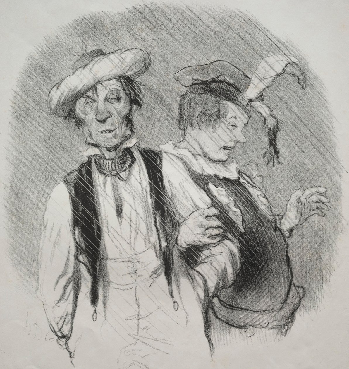 Az élet szép napjai, 18. tábla: Mardi gras, 1844. alkotó: Honoré Daumier