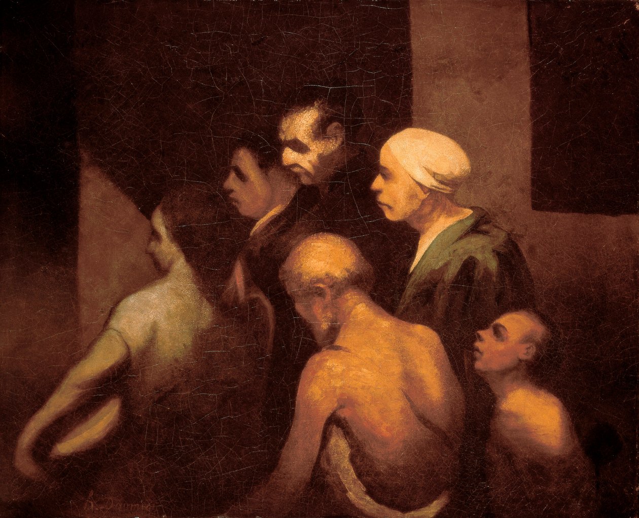 "A koldusok" Honore Daumier (1808-1879) festménye, 1843 körül alkotó: Honoré Daumier