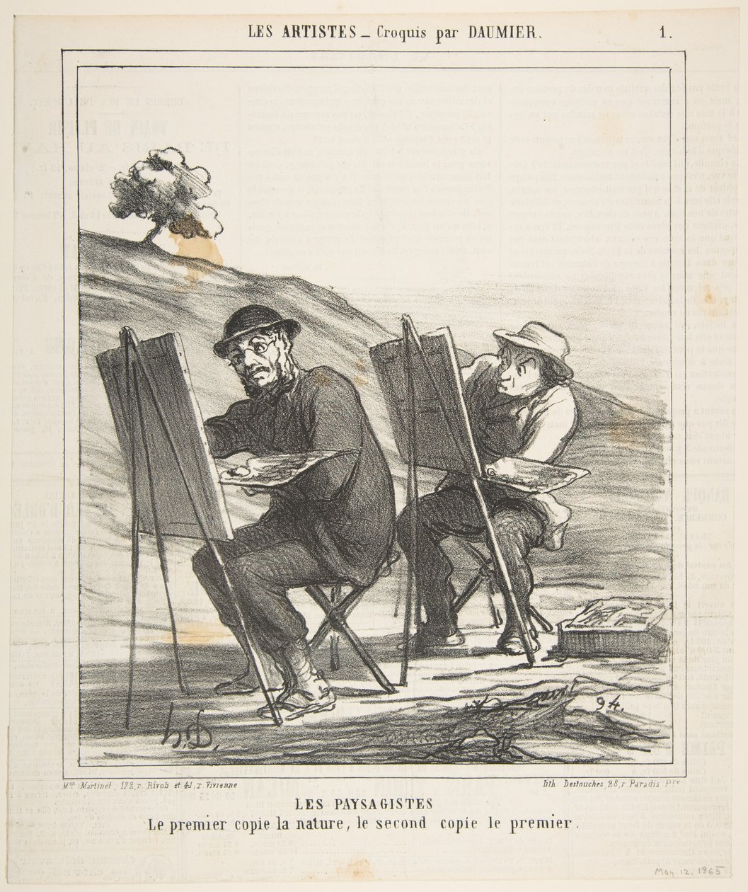 A tájfestők, az első a természetet, a második az elsőt másolja, től..., 1865. május 12. alkotó: Honoré Daumier