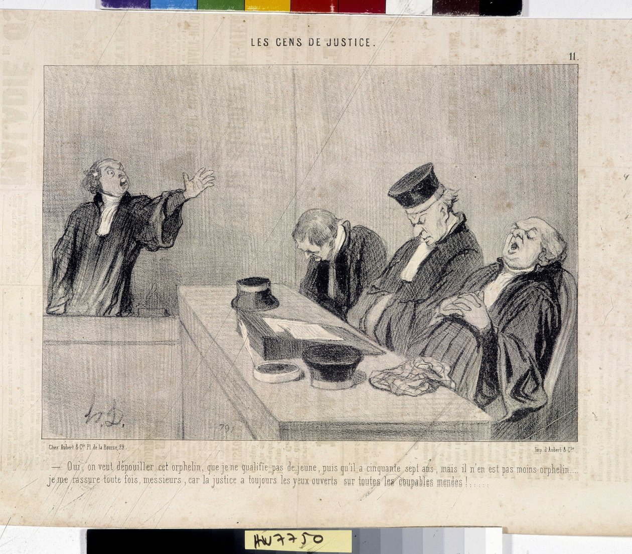 Az igazságszolgáltatás emberei. Honore Daumier (1808-1879) rajzfilmje a Le” Charivari” újságból”, 37,5x28. Musee des Beaux Arts, Palais Longchamp, Marseille. alkotó: Honoré Daumier