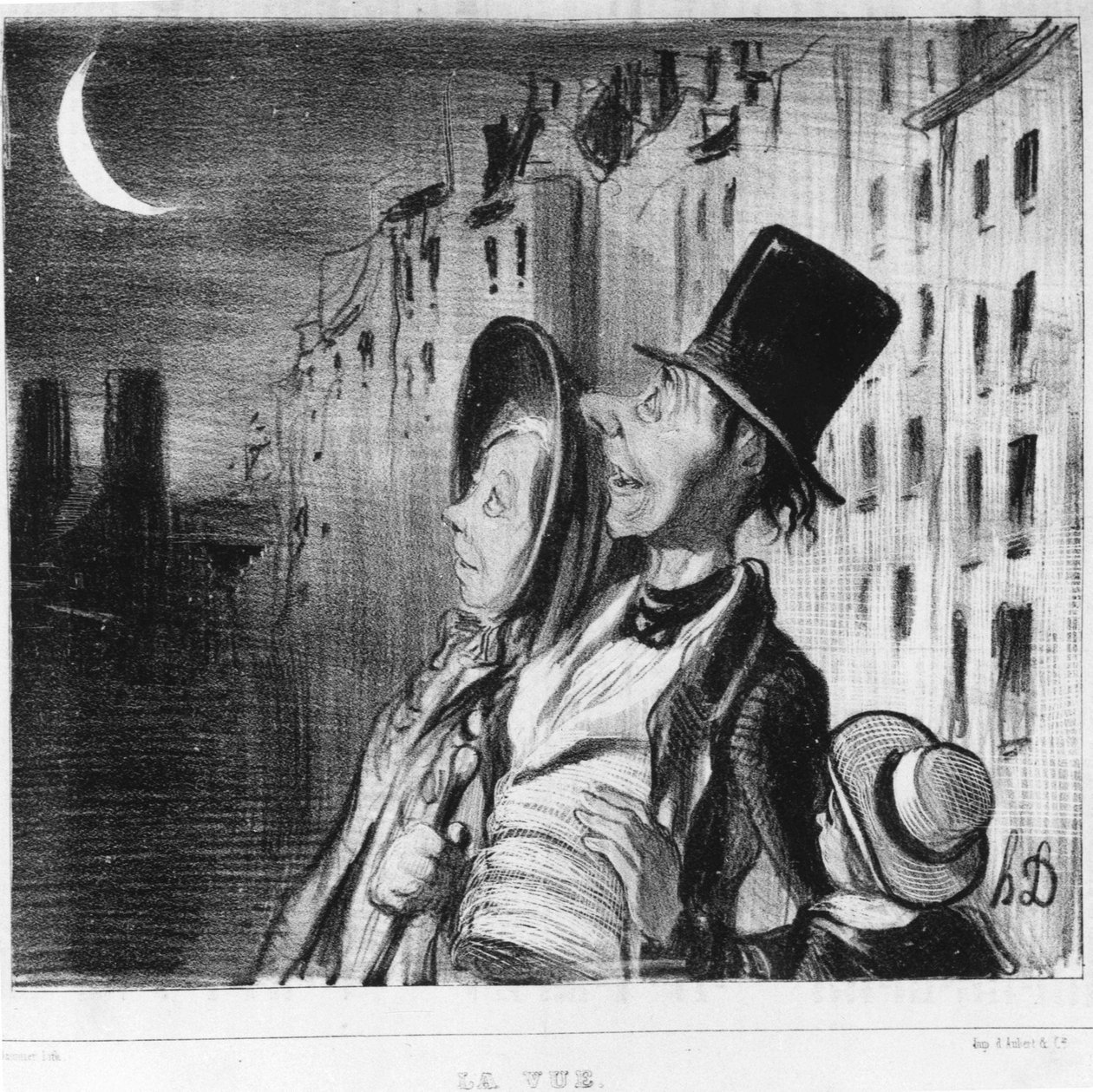 A nézet: A sorozat a „Cinq Sens” -ből származik, Honore Daumier (1808-1879). „Charivari” alkotó: Honoré Daumier