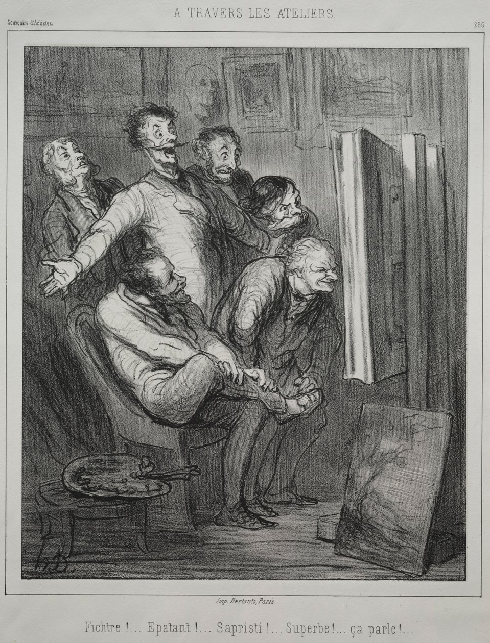 A stúdiókon keresztül, 1862. alkotó: Honoré Daumier