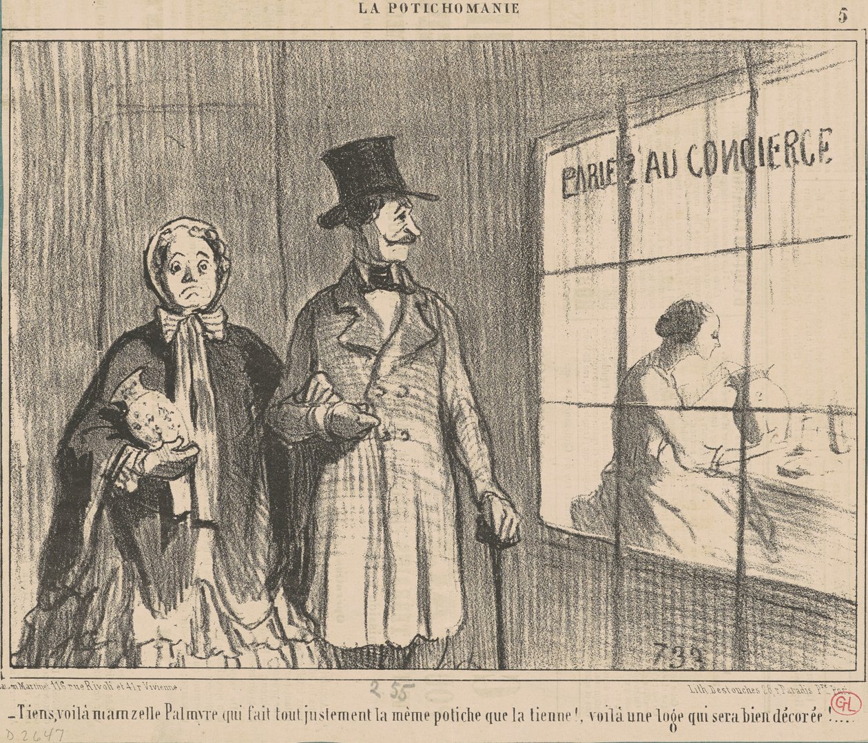 Íme, itt mamzelle palmyre csinál... alkotó: Honoré Daumier