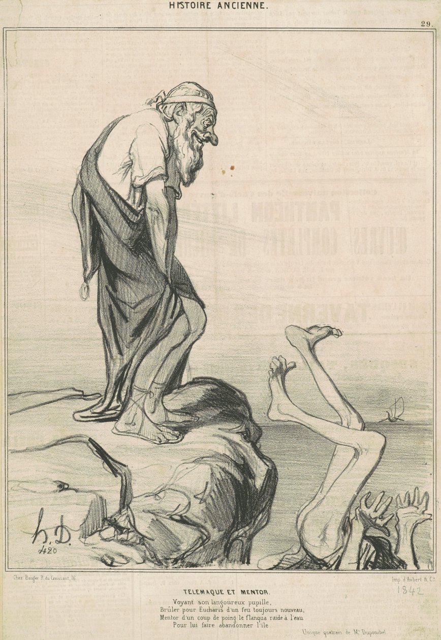 Telemachus és Mentor alkotó: Honoré Daumier