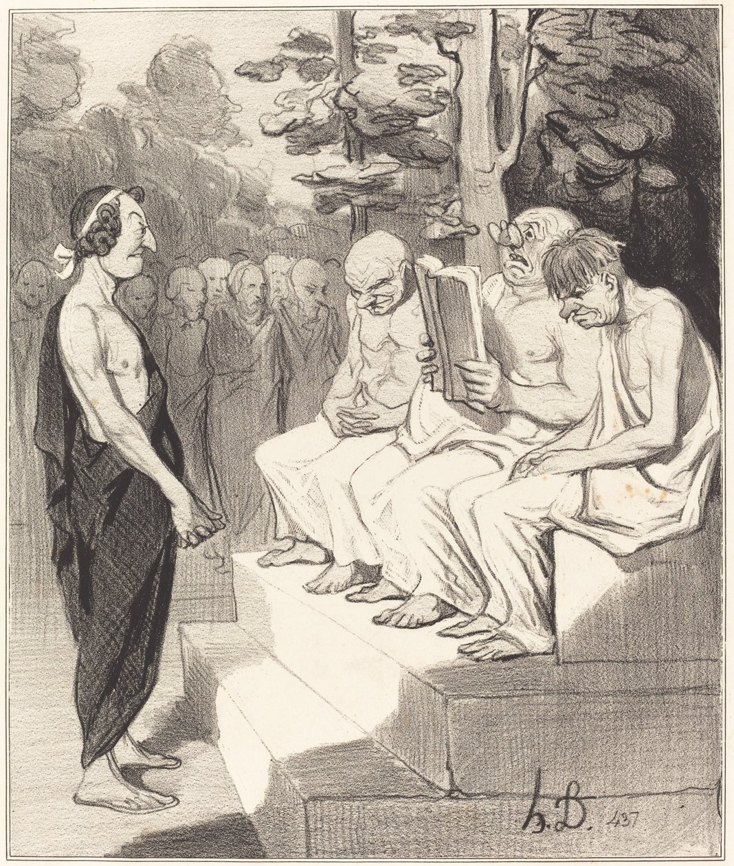 Telemachust kihallgatták a bölcsek alkotó: Honoré Daumier