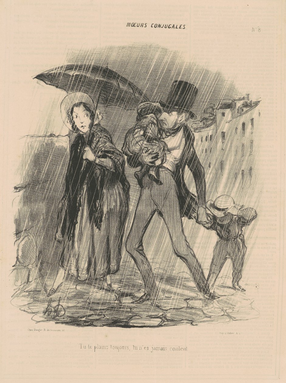 Mindig panaszkodsz, soha nem vagy boldog. alkotó: Honoré Daumier