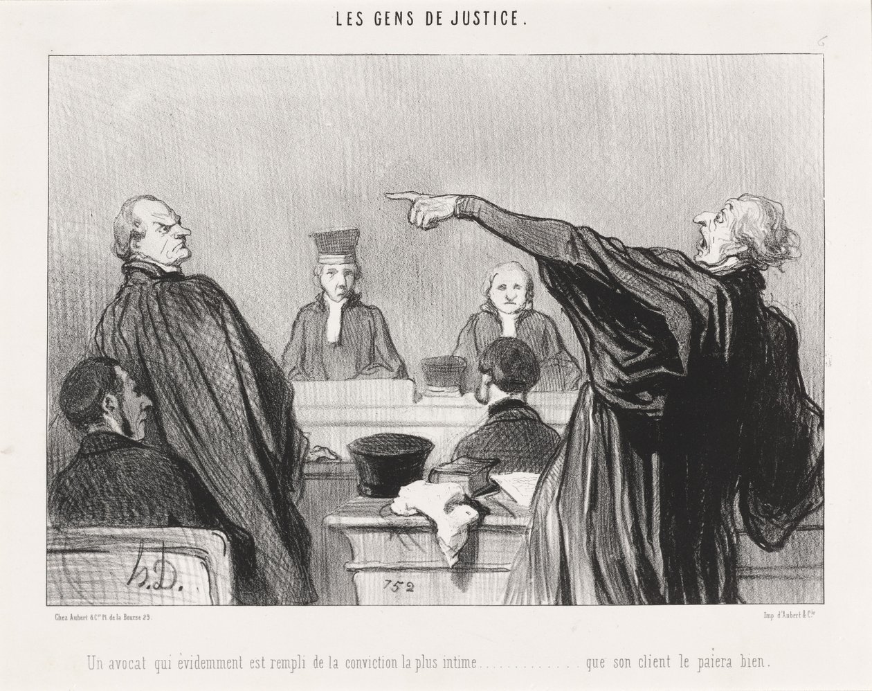 Egy ügyvéd, aki... tele van meggyőződéssel... intim... alkotó: Honoré Daumier