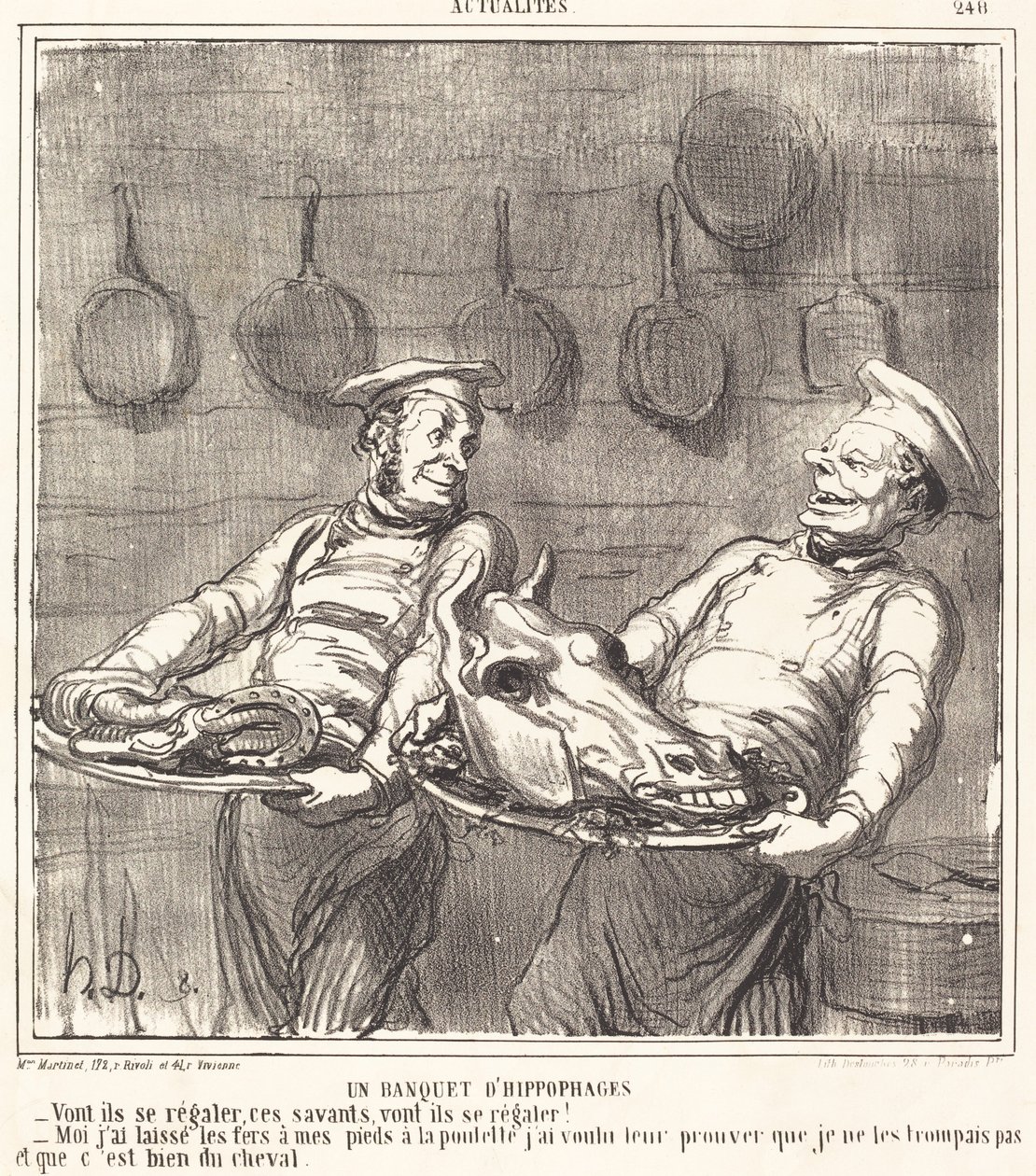Lovasevők bankettje alkotó: Honoré Daumier