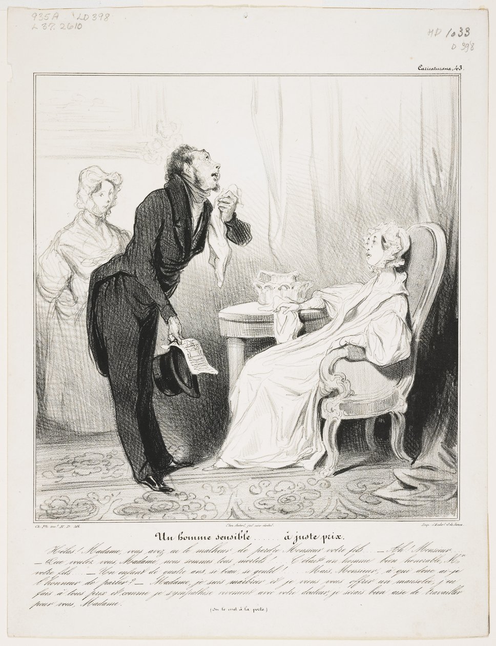 Egy érzékeny ember (Caricaturana 43) alkotó: Honoré Daumier