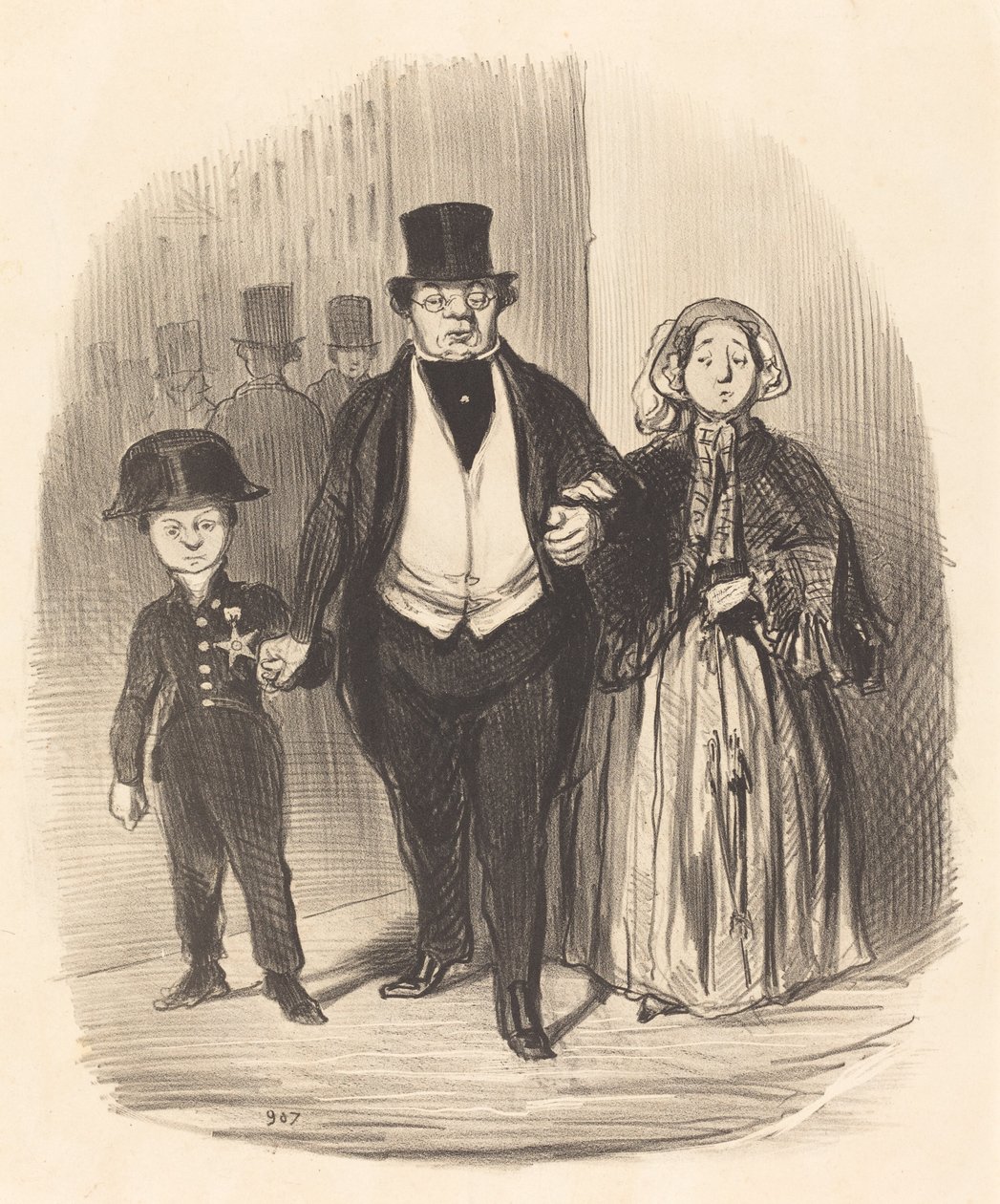 Egy fiatal férfi, aki a Badinguet család reménysége alkotó: Honoré Daumier