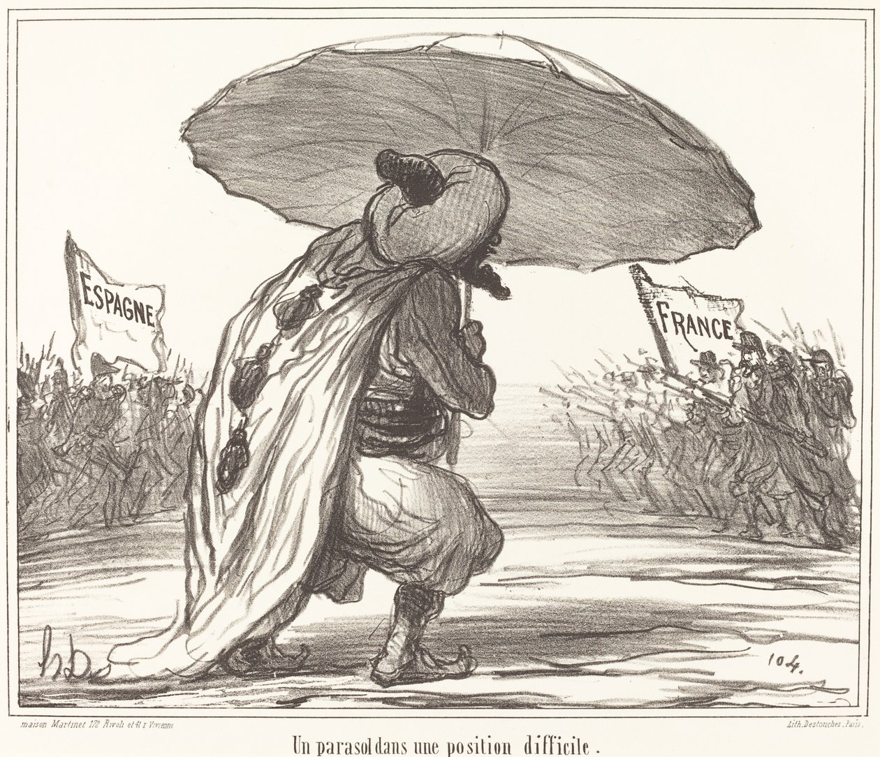 Egy napernyő nehéz helyzetben alkotó: Honoré Daumier