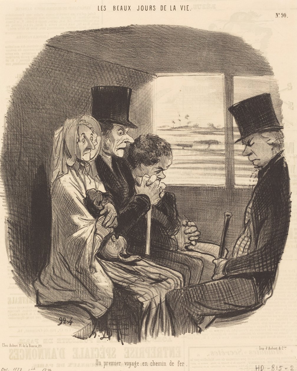 Az első vasúti utazás alkotó: Honoré Daumier