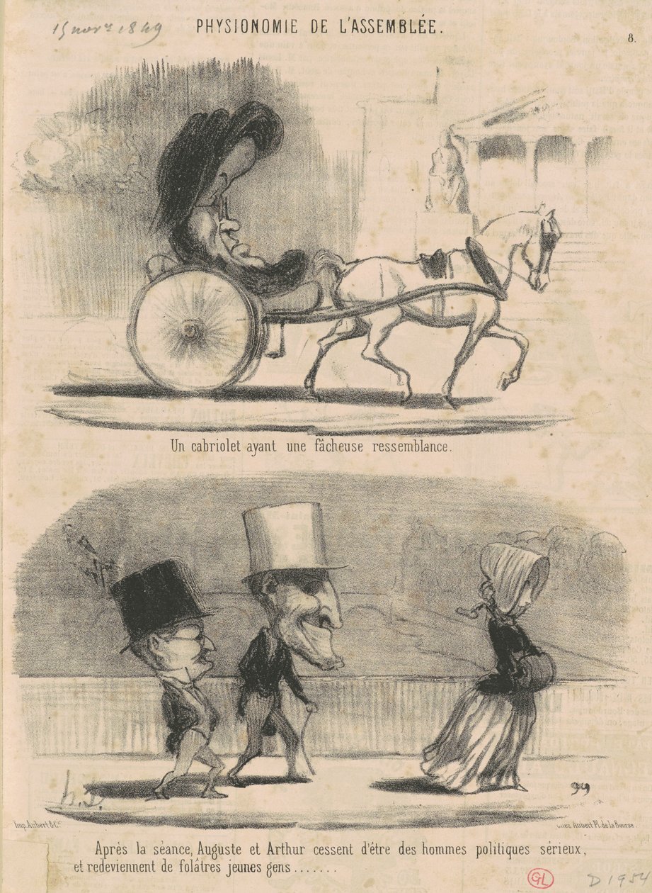 Egy kabrió szerencsétlen hasonlósággal... alkotó: Honoré Daumier