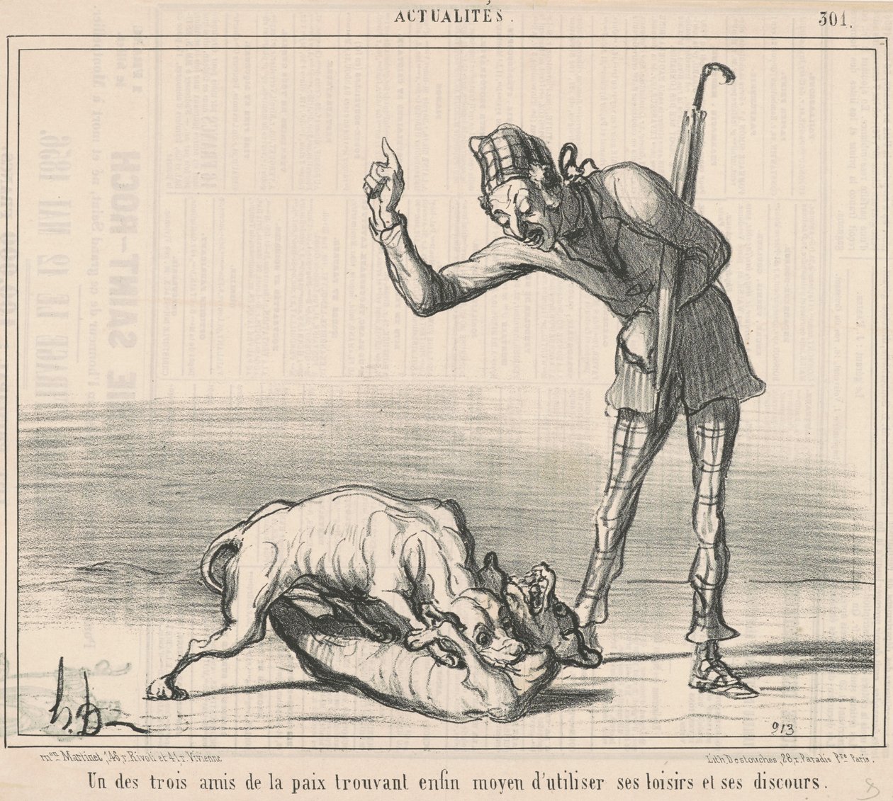 A béke három barátjának egyike... alkotó: Honoré Daumier