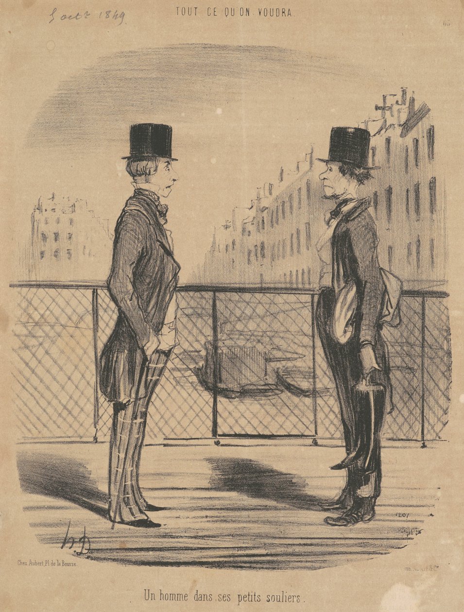 Egy férfi a kis cipőjében alkotó: Honoré Daumier
