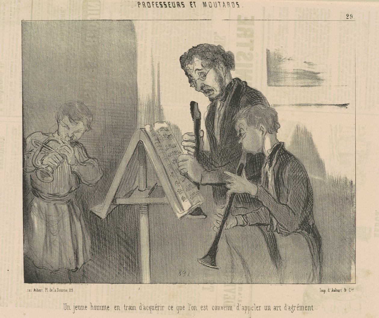 Egy fiatal férfi, aki éppen megszerzi... az élvezet művészetét alkotó: Honoré Daumier