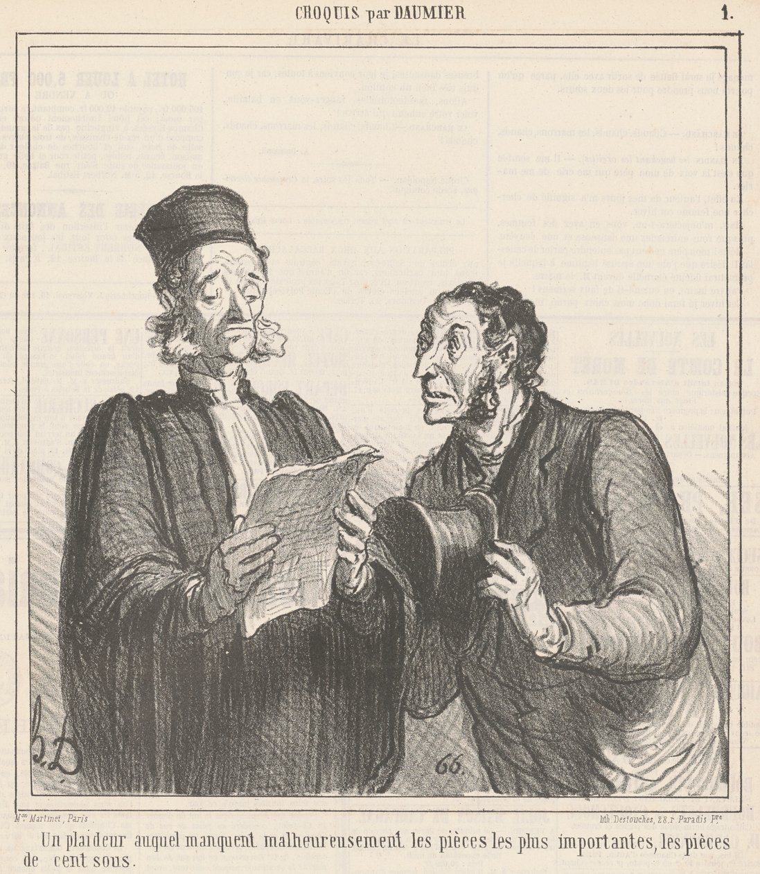 Egy peres fél, akinek hiányzik... alkotó: Honoré Daumier