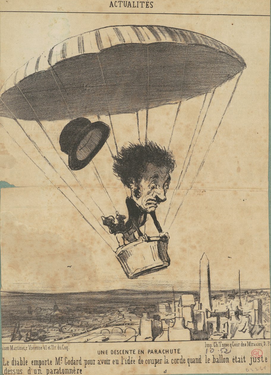 Ejtőernyős ereszkedés alkotó: Honoré Daumier