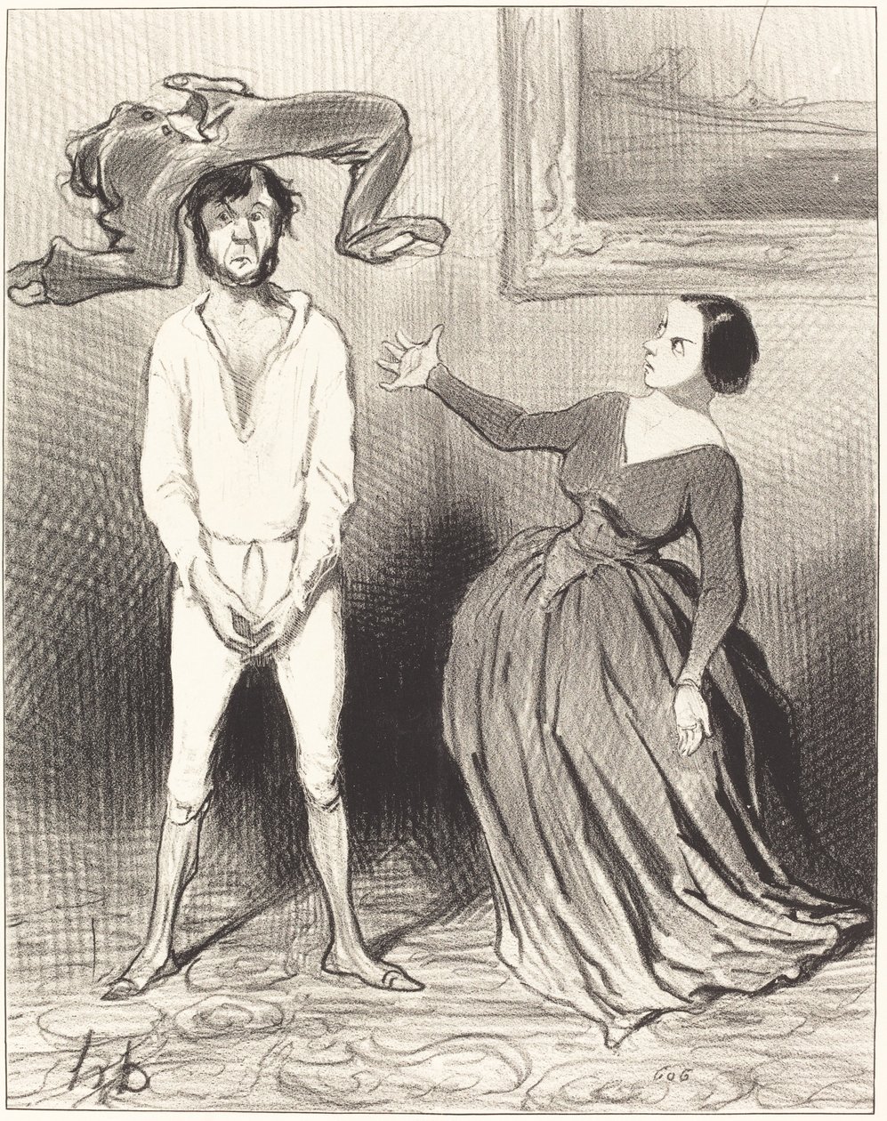 Egy olyan nő, mint én... visszatesz egy gombot?... alkotó: Honoré Daumier