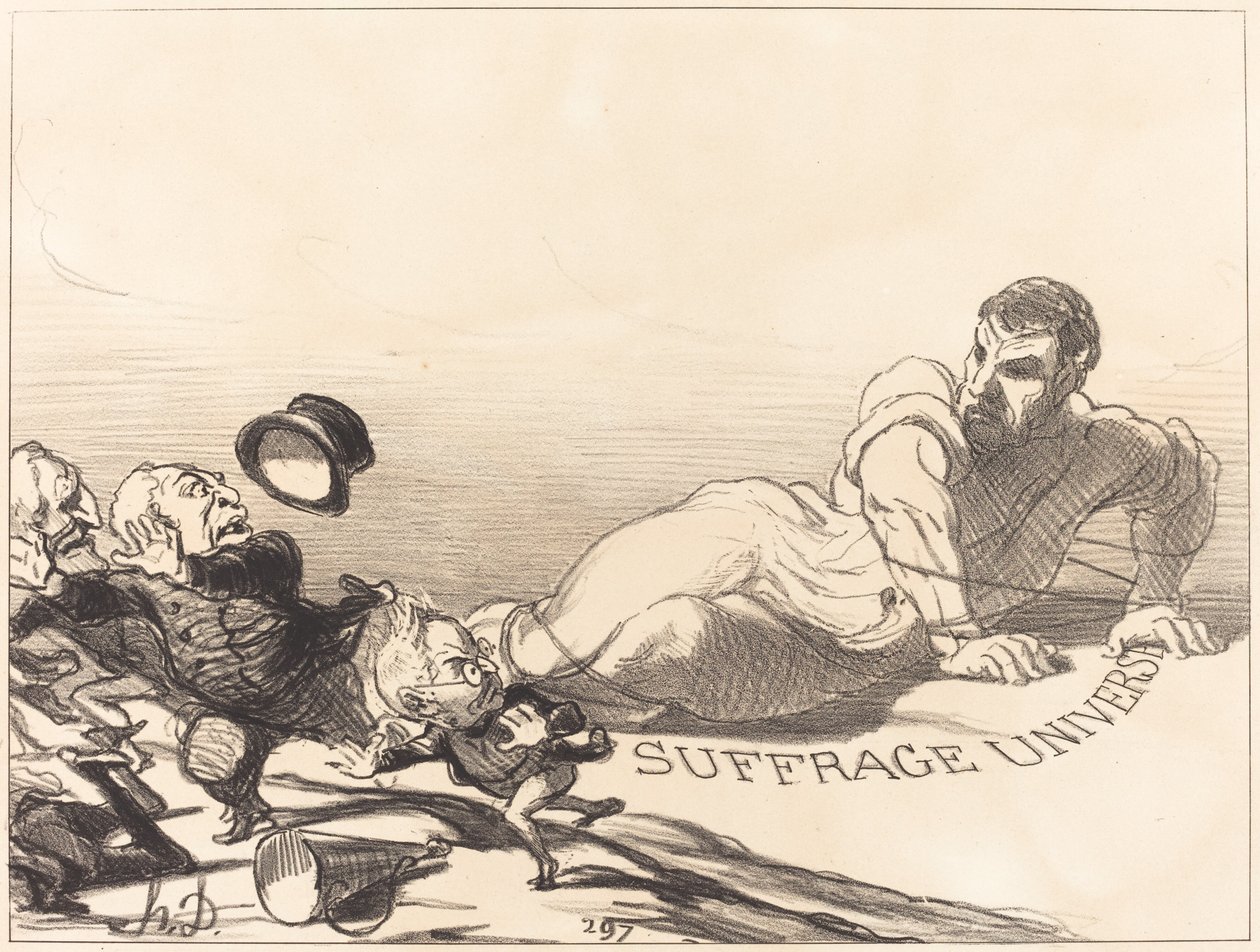 Liliputi pánik... alkotó: Honoré Daumier