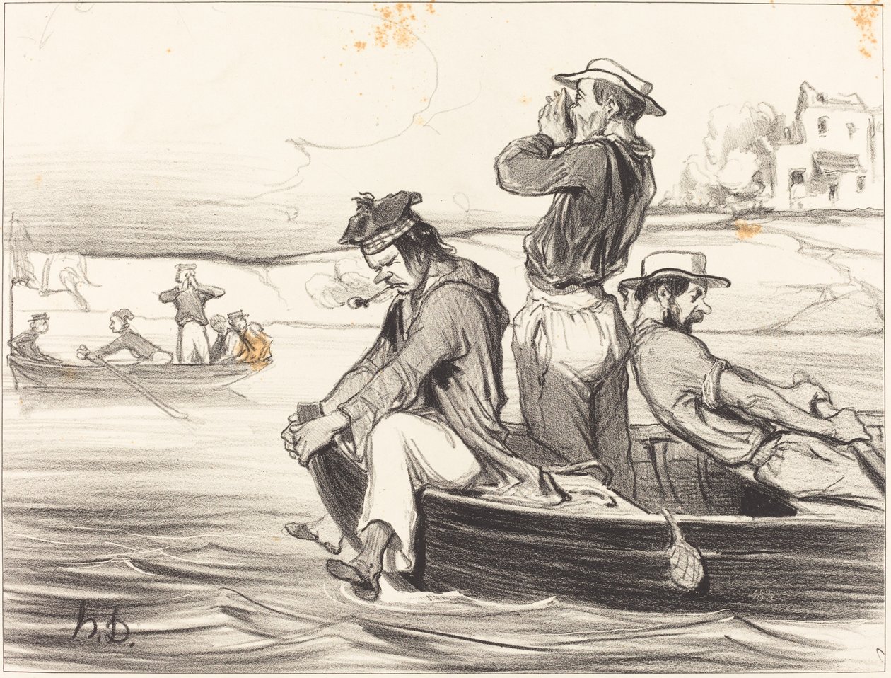 Találkozó a nyílt vízen alkotó: Honoré Daumier