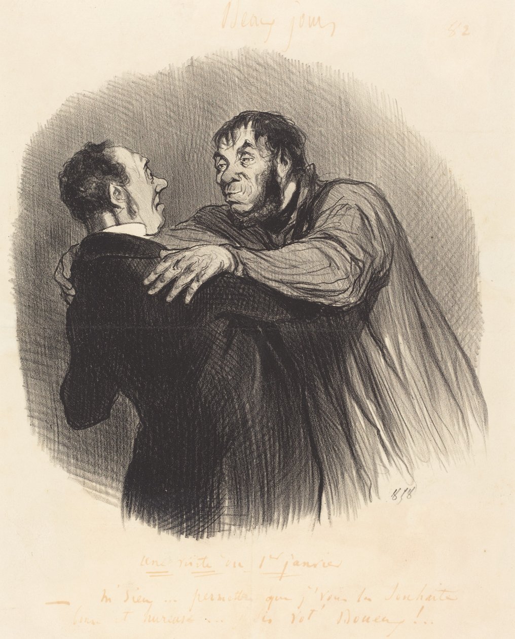 Január 1-i látogatás alkotó: Honoré Daumier