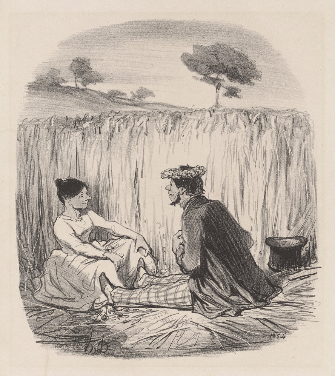 Idill a búzában alkotó: Honoré Daumier