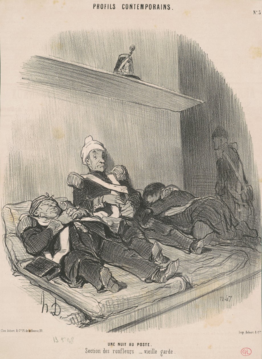 Egy éjszaka a postán alkotó: Honoré Daumier