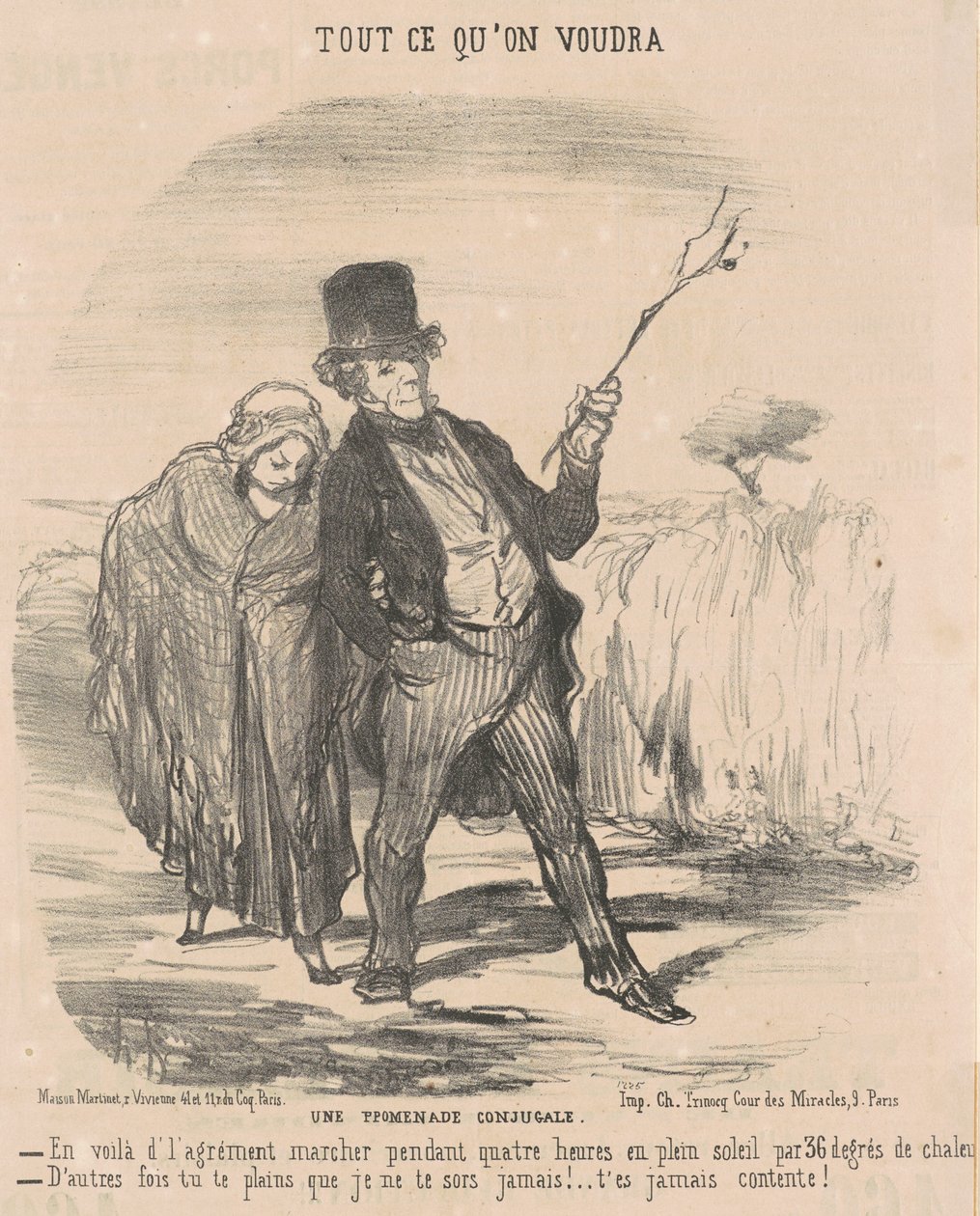 Házassági séta alkotó: Honoré Daumier