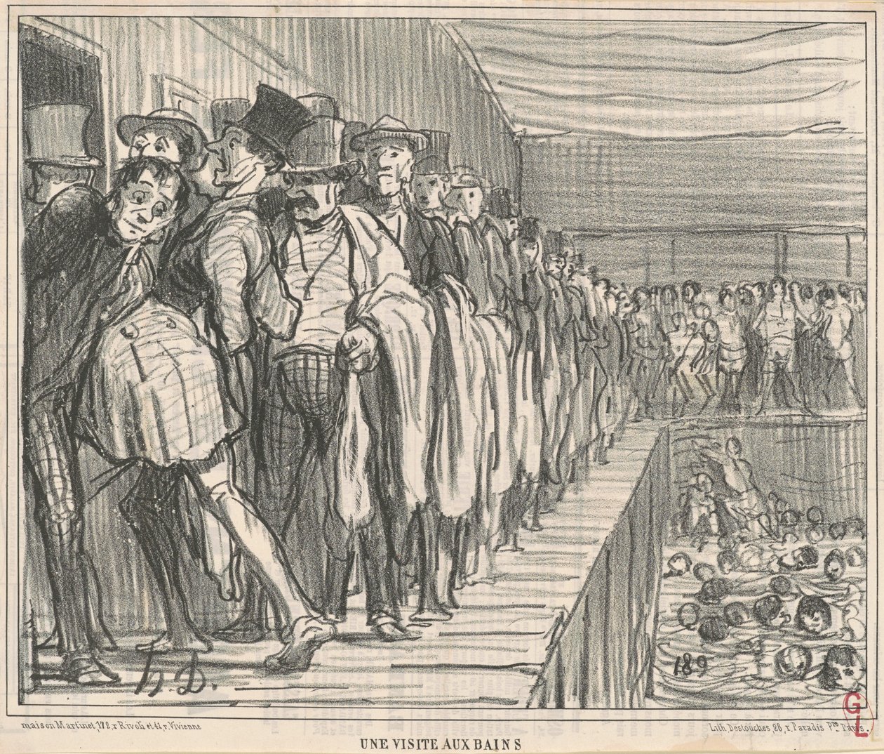 Látogatás a fürdőben alkotó: Honoré Daumier