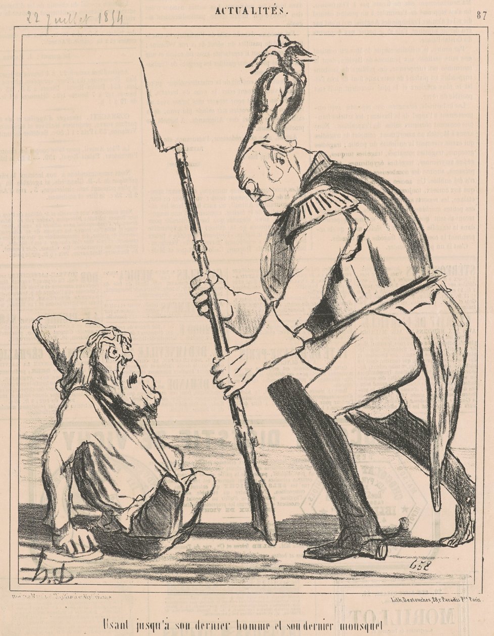 Kihasználta az utolsó emberét... alkotó: Honoré Daumier