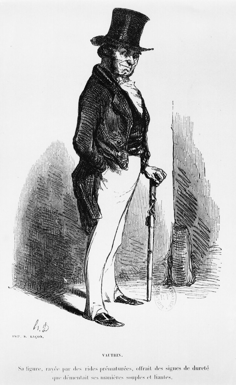 Vautrin, illusztráció Honore de Balzac (1799-1850) „Le Pere Goriot” című művéből alkotó: Honoré Daumier