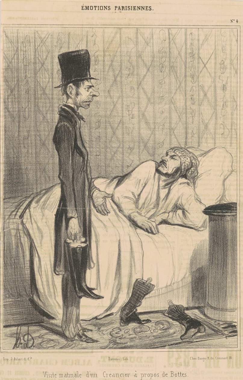Reggeli látogatás egy hitelezőtől alkotó: Honoré Daumier