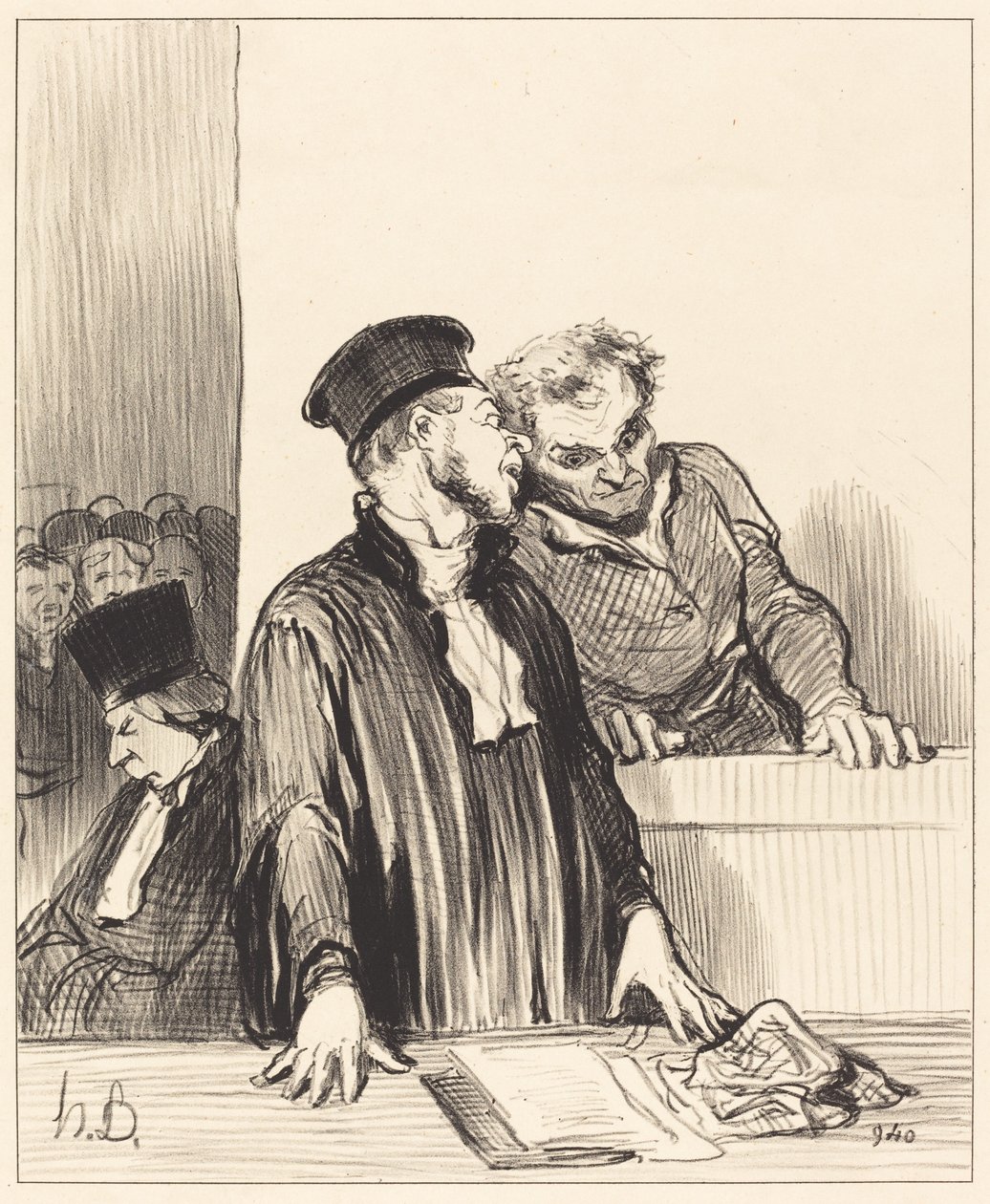 Itt van az ügyész, aki elmond neked dolgokat... kellemetlen... alkotó: Honoré Daumier