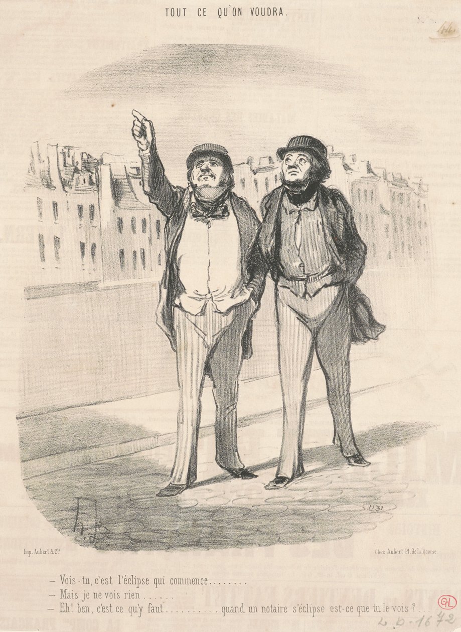 Látod, a napfogyatkozás kezdődik... alkotó: Honoré Daumier