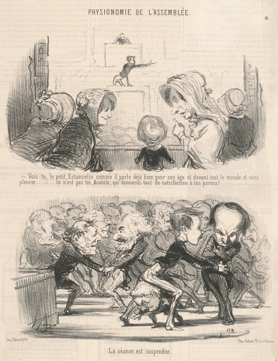 Látod, a kis estancelin, ahogy beszél... alkotó: Honoré Daumier