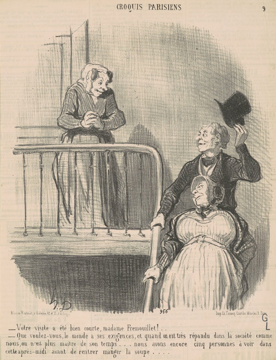 Nagyon rövid volt a látogatásod... alkotó: Honoré Daumier