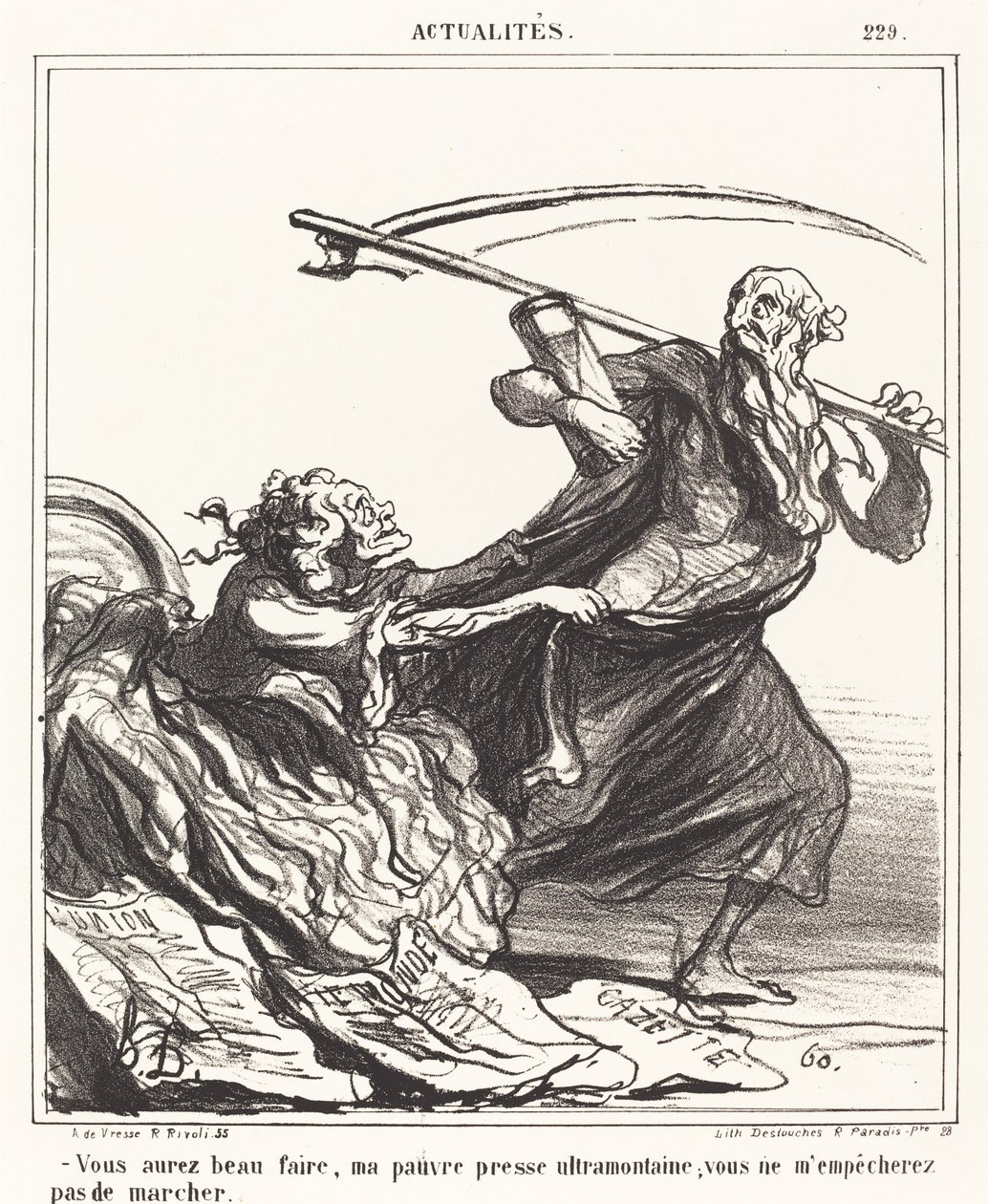 Bármit csinálsz, szegény sajtóm... alkotó: Honoré Daumier