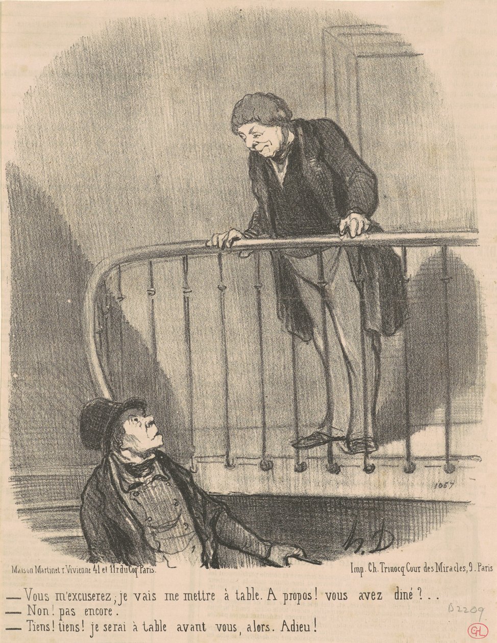 Megbocsátasz: leülök az asztalhoz... alkotó: Honoré Daumier