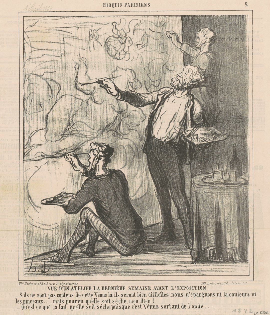 Kilátás egy műhelyről... alkotó: Honoré Daumier