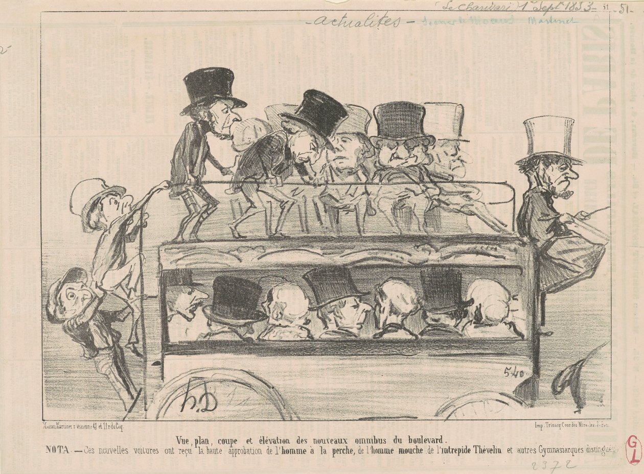 A körút ... omnibuszok megtekintése ... és magassága ... alkotó: Honoré Daumier