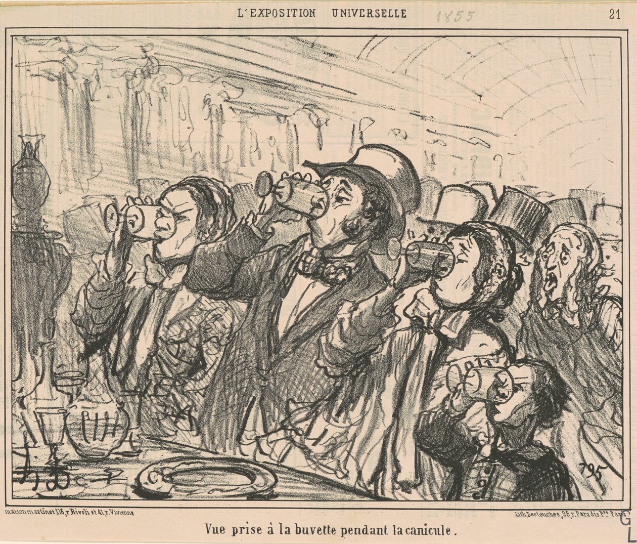 A kánikula idején a bárban készült kilátás alkotó: Honoré Daumier